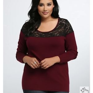 Torrid Lace Inset Sweater
